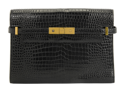 Small Manhattan,Croc Embossed,Black,E,YSL579270521,2*